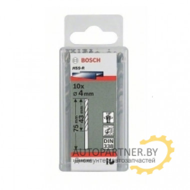 Набор сверл по металлу HSS-R 4 мм, 10 шт. 2607018415 BOSCH