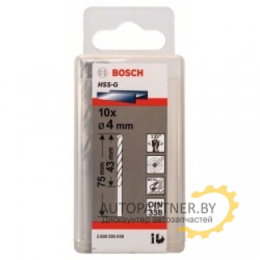 Набор сверл по металлу HSS-G Standardline 4 мм, 10 шт. 2608595059 BOSCH
