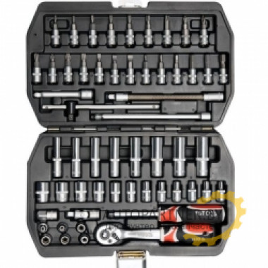 Набор инструментов, 56 пр: 1/4 inch, 6 гр. YT-1450 YATO