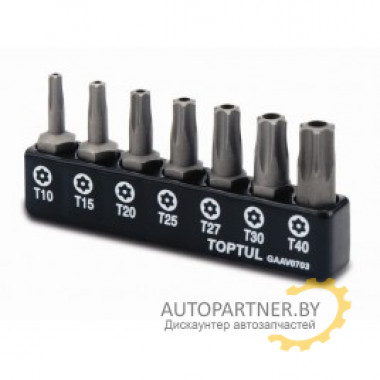 Набор бит TORX с отверст. Т10-Т40 7шт. TOPTUL (GAAV0703)