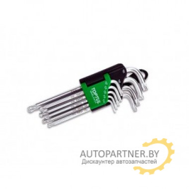 Набор ключей Torx T10-Т50 9шт длинных, с отверстием и шариком TOPTUL (GAAL0925)