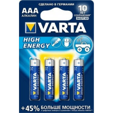 Батарейка VARTA 4ШТ  HIGH ENERGY 4 AAA 1.5V  (Германия) / 04903113414