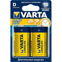 Батарейка VARTA 2шт LONGLIFE 2D  (Германия) / 04120113412