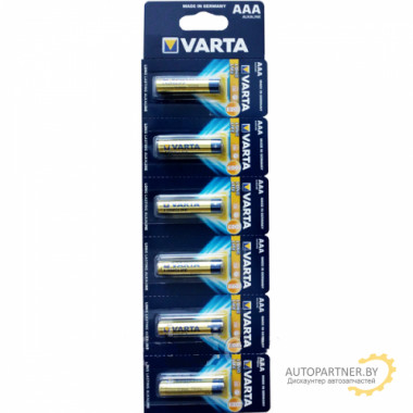 Батарейка VARTA 6 шт LONGLIFE АAA LR03 (отрывные)  (Китай) / 04103101486