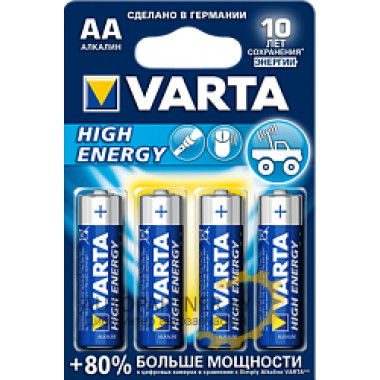 Батарейка VARTA 4шт HIGH ENERGY 4 AA 1.5V LR6 (Германия) / 04906113414