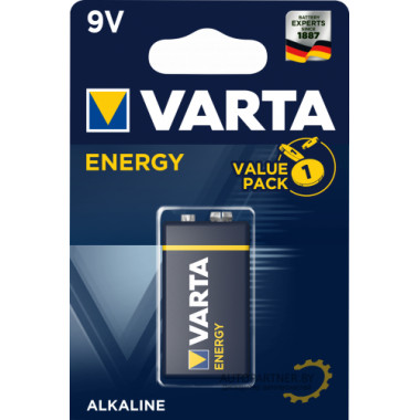 Батарейка VARTA 1шт ENERGY 9V 6LR3146 (крона)  (Германия) / 04122229411