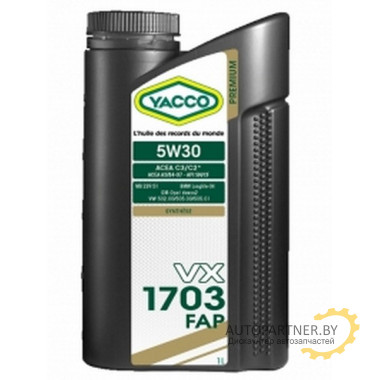 МАСЛО МОТОРНОЕ YACCO 5W30 VX 1703 FAP (1л)
