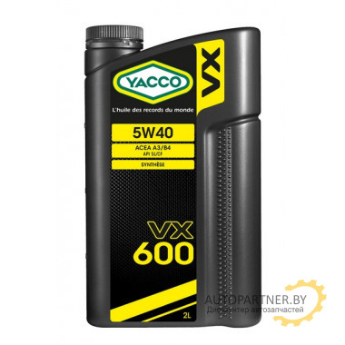 МАСЛО МОТОРНОЕ YACCO 5W40 VX 600 (2л)