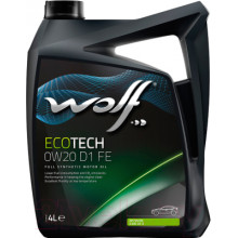 Моторное масло WOLF ECOTECH D1 FE 0W20 / 16104/4 (4л)
