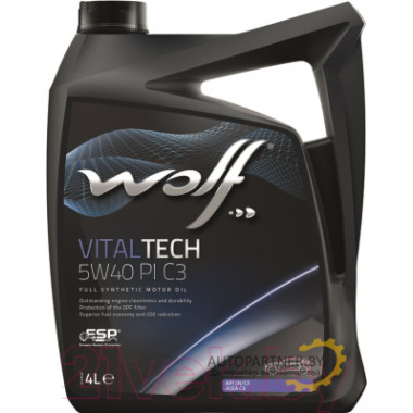 Моторное масло WOLF VITALTECH PI C3 5W40 / 21116/4 (4л)