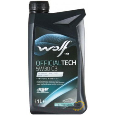 Моторное масло WOLF OFFICIALTECH C3 5W30 / 65607/1 (1л)