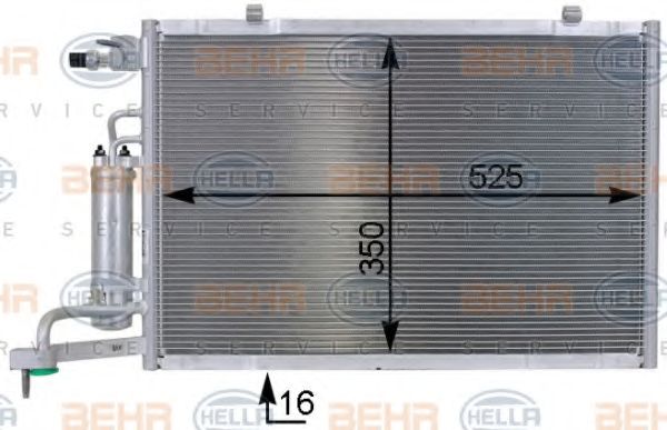 Конденсатор, кондиционер BEHR HELLA SERVICE 8FC 351 000-401 Конденсатор, кондиционер BEHR HELLA SERVICE 8FC 351 000-401