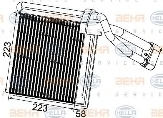 Испаритель, кондиционер BEHR HELLA SERVICE 8FV 351 330-741 Испаритель, кондиционер BEHR HELLA SERVICE 8FV 351 330-741