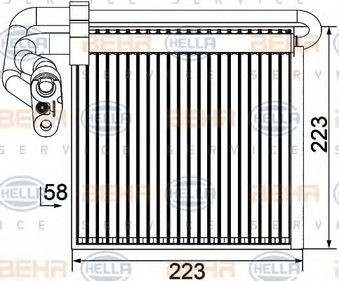 Испаритель, кондиционер BEHR HELLA SERVICE 8FV 351 330-751 Испаритель, кондиционер BEHR HELLA SERVICE 8FV 351 330-751