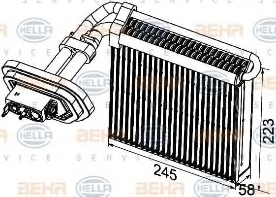 Испаритель, кондиционер BEHR HELLA SERVICE 8FV 351 330-791 Испаритель, кондиционер BEHR HELLA SERVICE 8FV 351 330-791