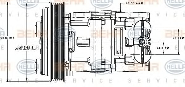 Компрессор, кондиционер BEHR HELLA SERVICE 8FK 351 334-131 Компрессор, кондиционер BEHR HELLA SERVICE 8FK 351 334-131
