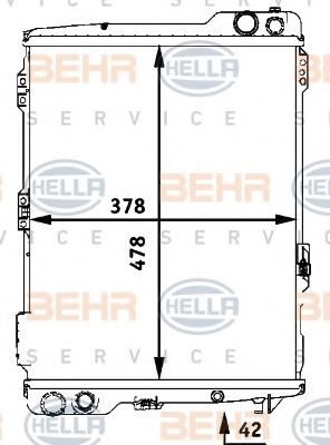 Радиатор, охлаждение двигателя BEHR HELLA SERVICE 8MK 376 711-284 Радиатор, охлаждение двигателя BEHR HELLA SERVICE 8MK 376 711-284