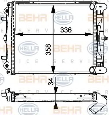 Радиатор, охлаждение двигателя BEHR HELLA SERVICE 8MK 376 713-791 Радиатор, охлаждение двигателя BEHR HELLA SERVICE 8MK 376 713-791