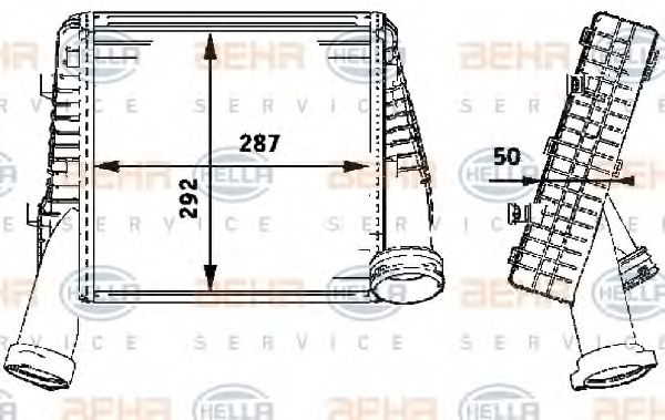 Интеркулер BEHR HELLA SERVICE 8ML 376 723-481 Интеркулер BEHR HELLA SERVICE 8ML 376 723-481