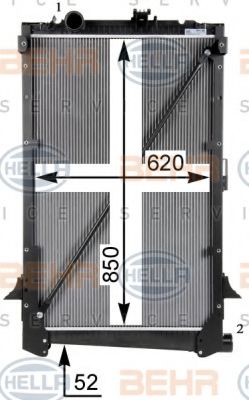 Радиатор, охлаждение двигателя BEHR HELLA SERVICE 8MK 376 751-764 Радиатор, охлаждение двигателя BEHR HELLA SERVICE 8MK 376 751-764