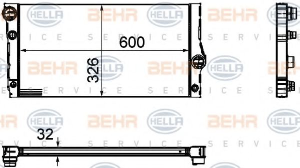 Радиатор, охлаждение двигателя BEHR HELLA SERVICE 8MK 376 755-381 Радиатор, охлаждение двигателя BEHR HELLA SERVICE 8MK 376 755-381
