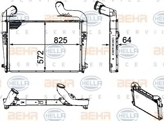 Интеркулер BEHR HELLA SERVICE 8ML 376 756-181 Интеркулер BEHR HELLA SERVICE 8ML 376 756-181