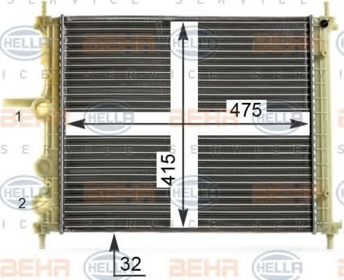 Радиатор, охлаждение двигателя BEHR HELLA SERVICE 8MK 376 900-141 Радиатор, охлаждение двигателя BEHR HELLA SERVICE 8MK 376 900-141