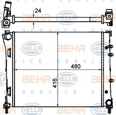 Радиатор, охлаждение двигателя BEHR HELLA SERVICE 8MK 376 900-174 Радиатор, охлаждение двигателя BEHR HELLA SERVICE 8MK 376 900-174