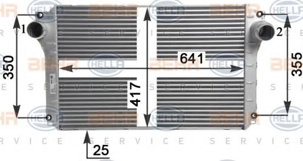 Интеркулер BEHR HELLA SERVICE 8ML 376 910-091 Интеркулер BEHR HELLA SERVICE 8ML 376 910-091
