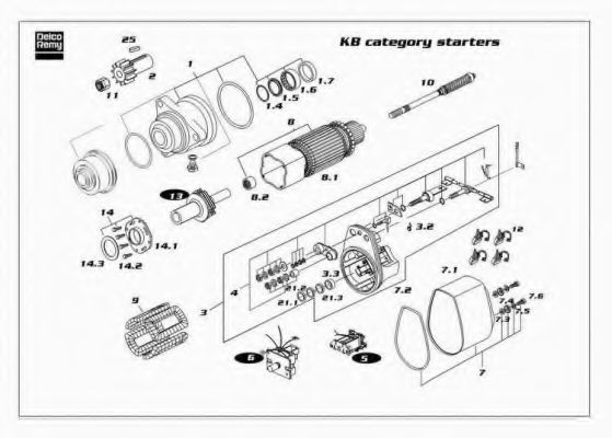 Ремкомплект, стартер DELCO REMY 19024432 Ремкомплект, стартер DELCO REMY 19024432