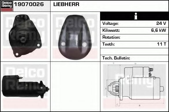 Стартер DELCO REMY 19070026 Стартер DELCO REMY 19070026