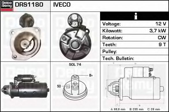 DELCO REMY DRS1180