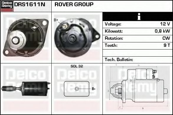 DELCO REMY DRS1611N