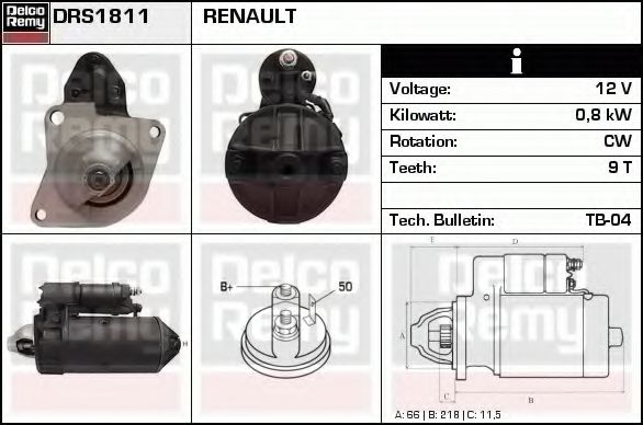 DELCO REMY DRS1811