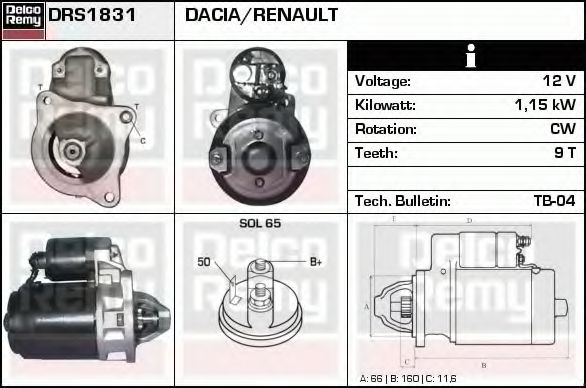 DELCO REMY DRS1831