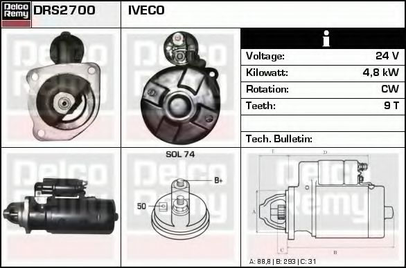 DELCO REMY DRS2700