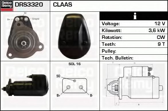 DELCO REMY DRS3320