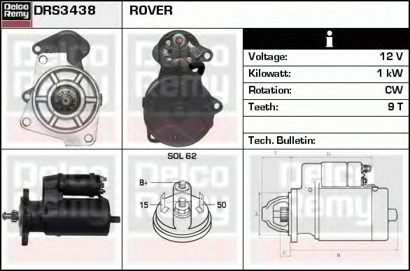 DELCO REMY DRS3438
