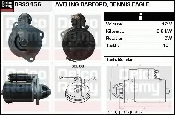 DELCO REMY DRS3456