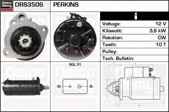DELCO REMY DRS3506