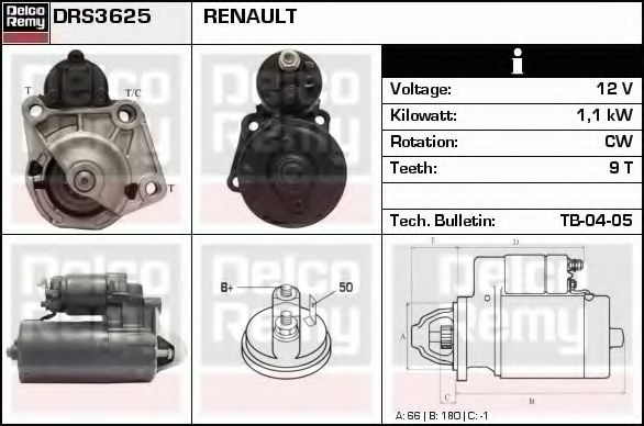 DELCO REMY DRS3625