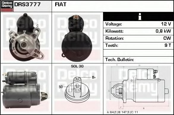 DELCO REMY DRS3777