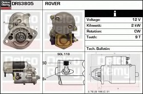 DELCO REMY DRS3805