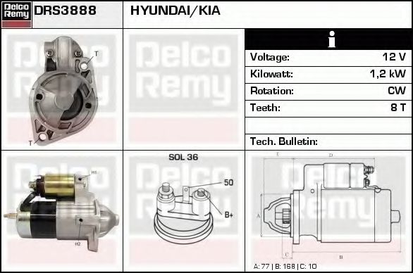 DELCO REMY DRS3888