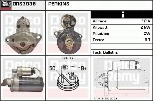 DELCO REMY DRS3938