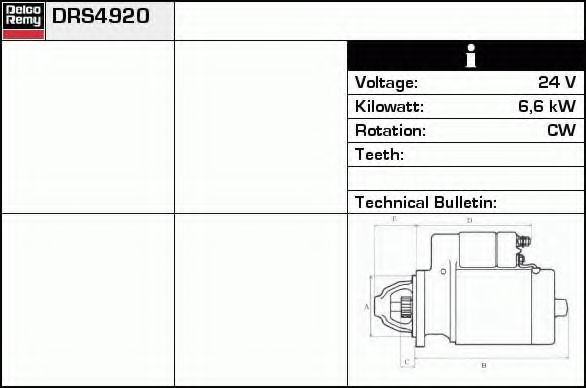DELCO REMY DRS4920