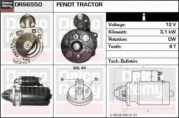 DELCO REMY DRS6550