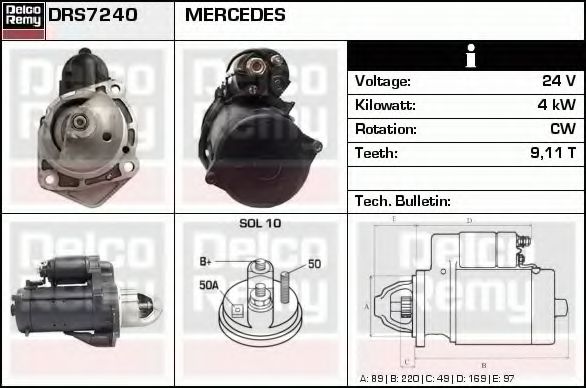 DELCO REMY DRS7240