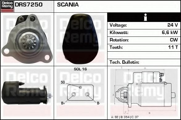 DELCO REMY DRS7250