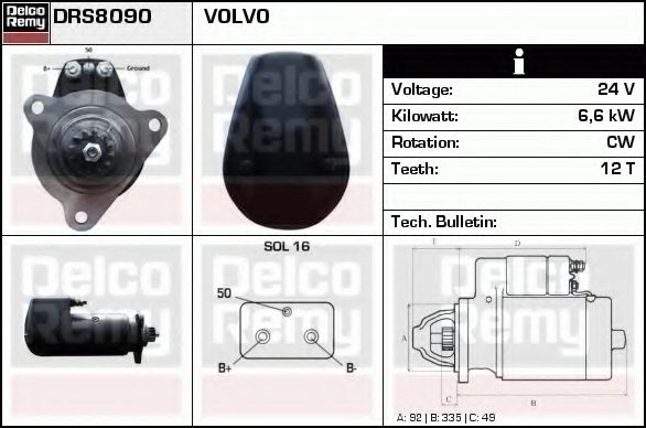 DELCO REMY DRS8090